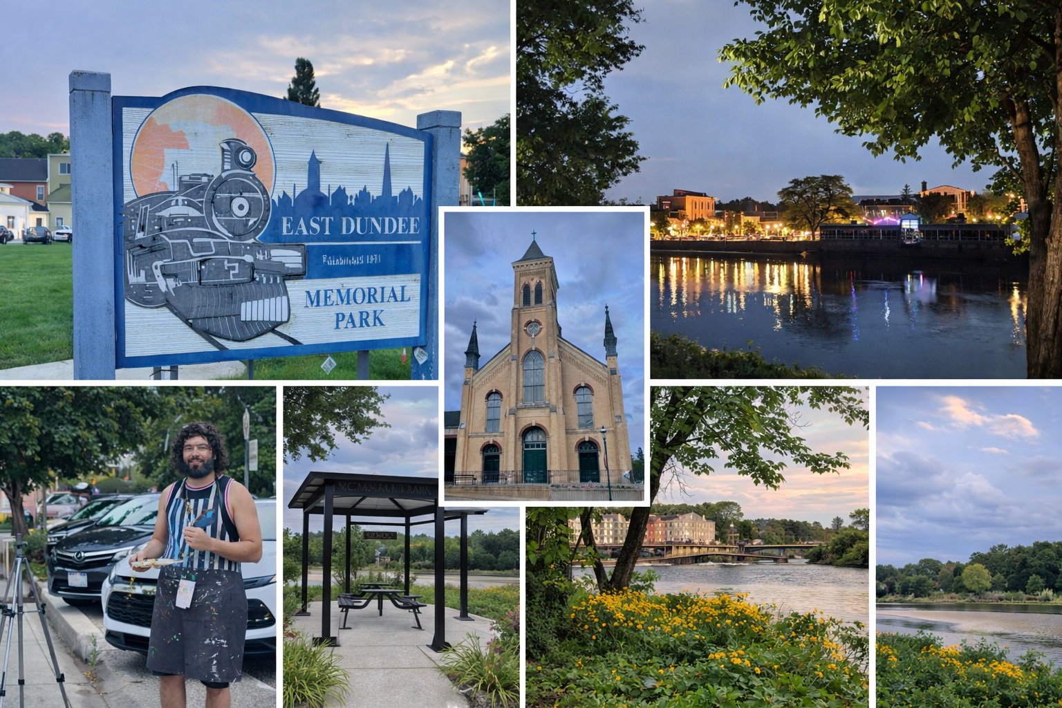 Fox River bend near downtown East Dundee