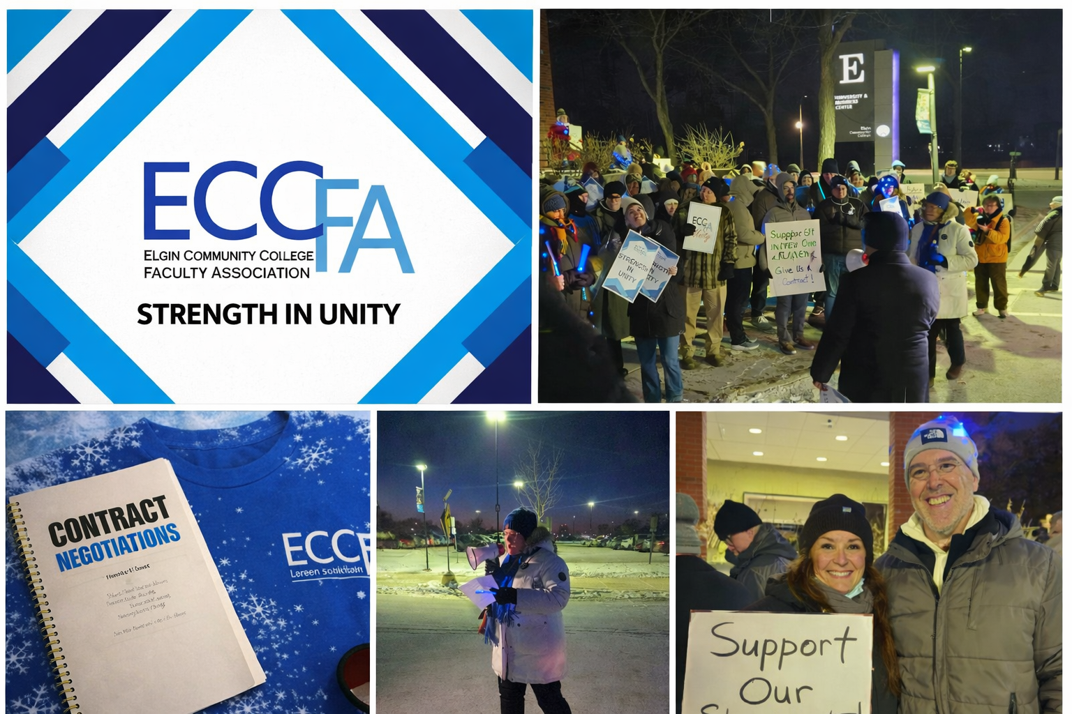 ECCFA members and supporters calling for a fair contract.